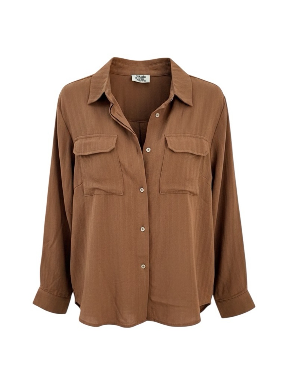 Relaxed Button-Down Shirt - Brown